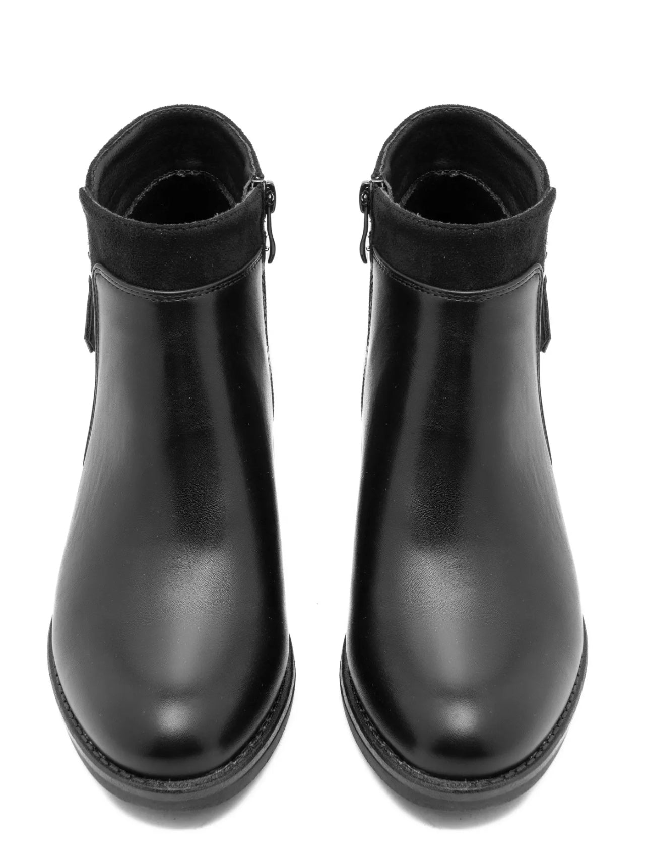 Bottines noires plates