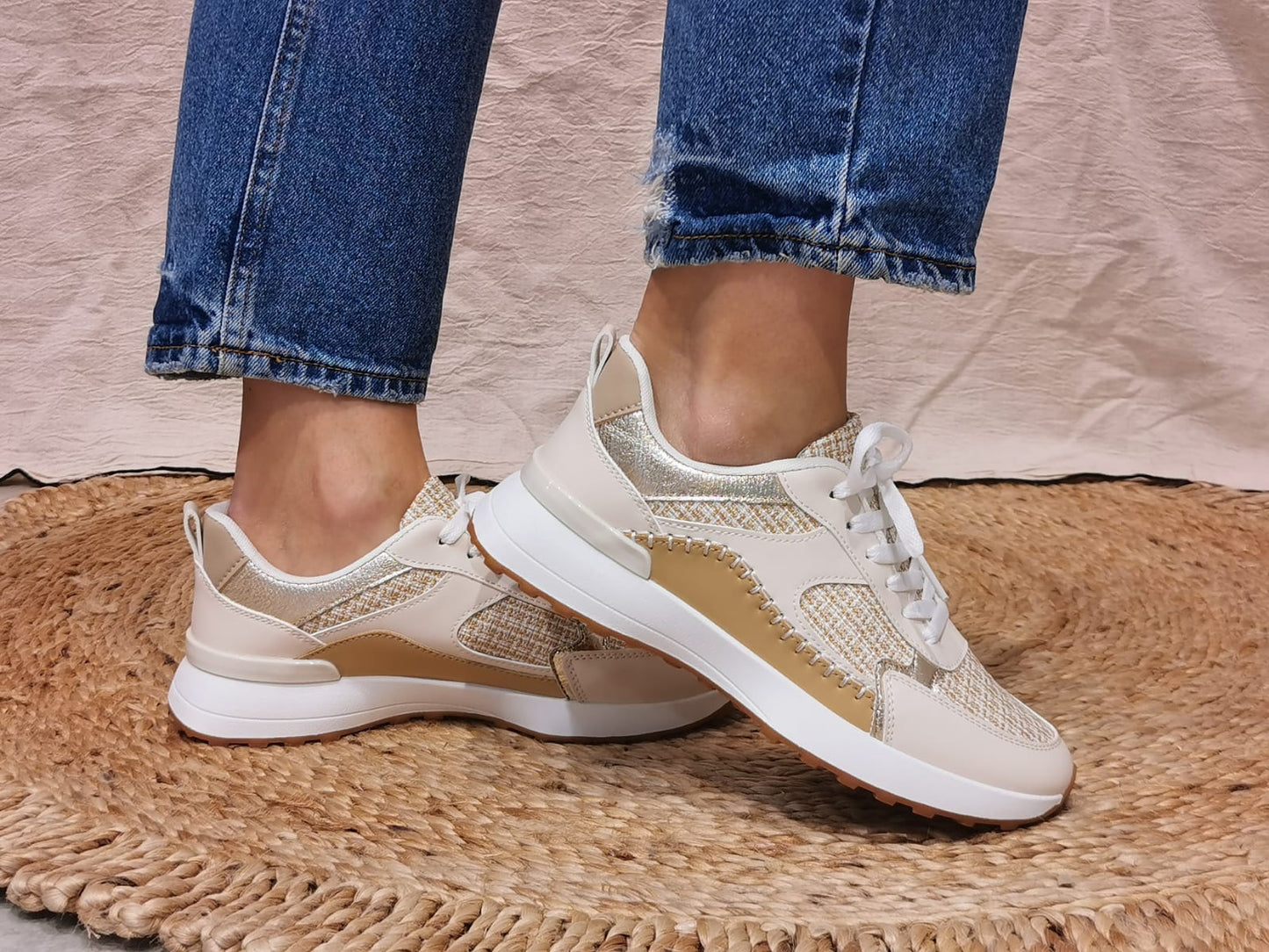 Sneakers beige et camel