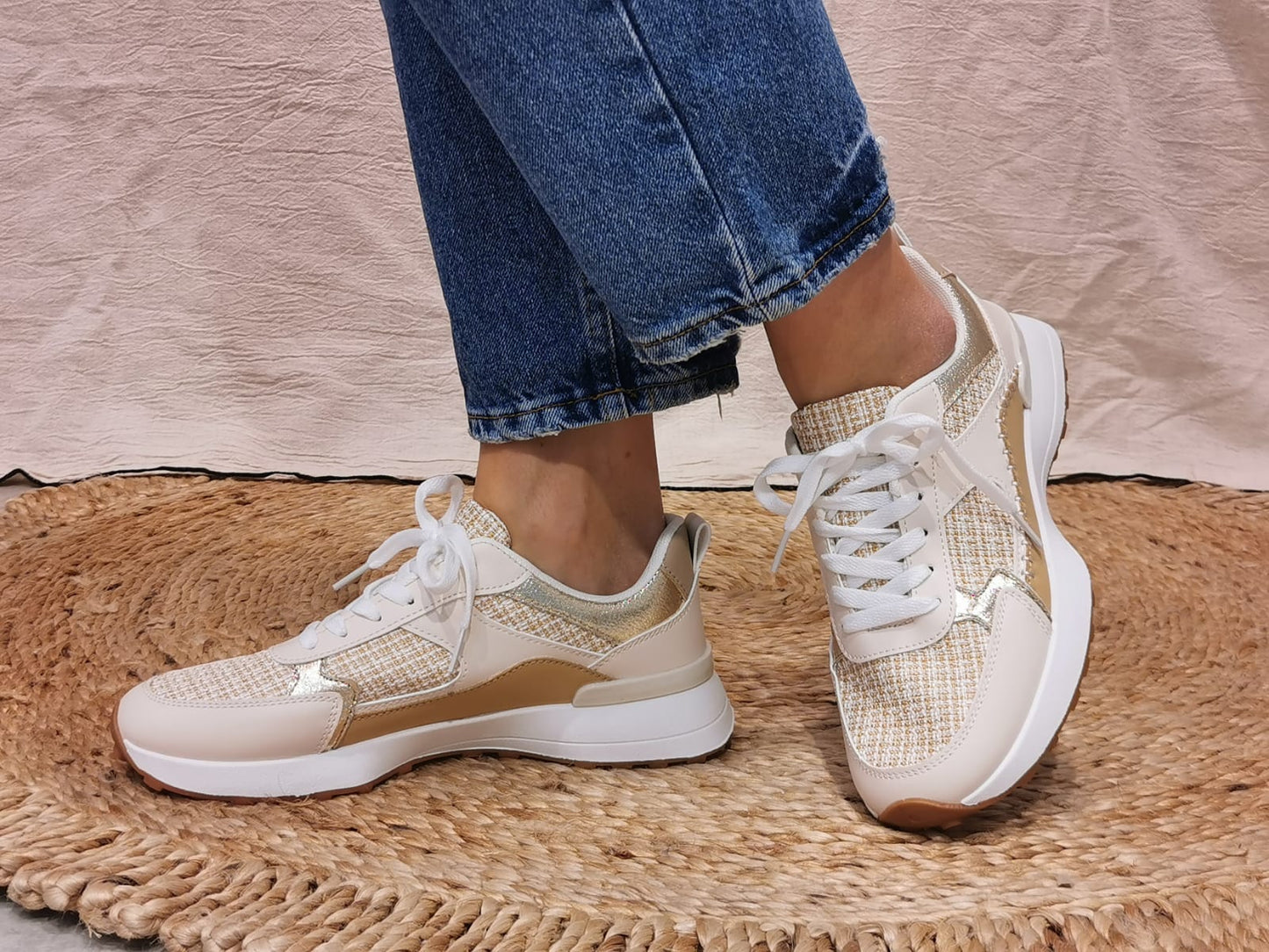 Sneakers beige et camel