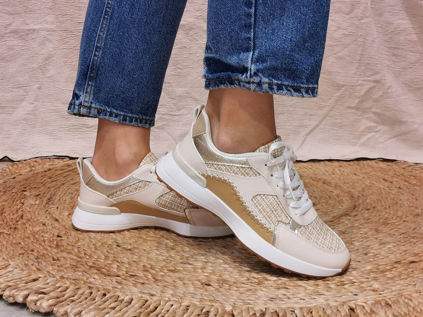 Sneakers beige et camel
