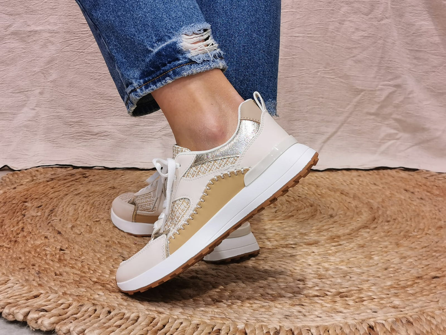 Sneakers beige et camel