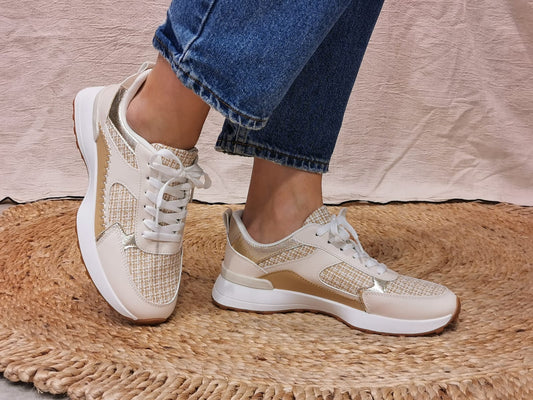 Sneakers beige et camel