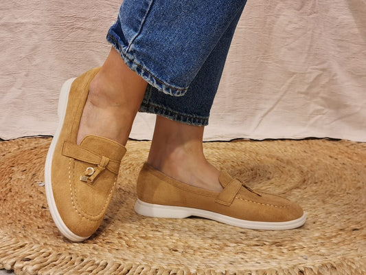 Mocassin souple camel