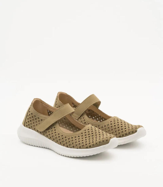 Basket souple beige kaki