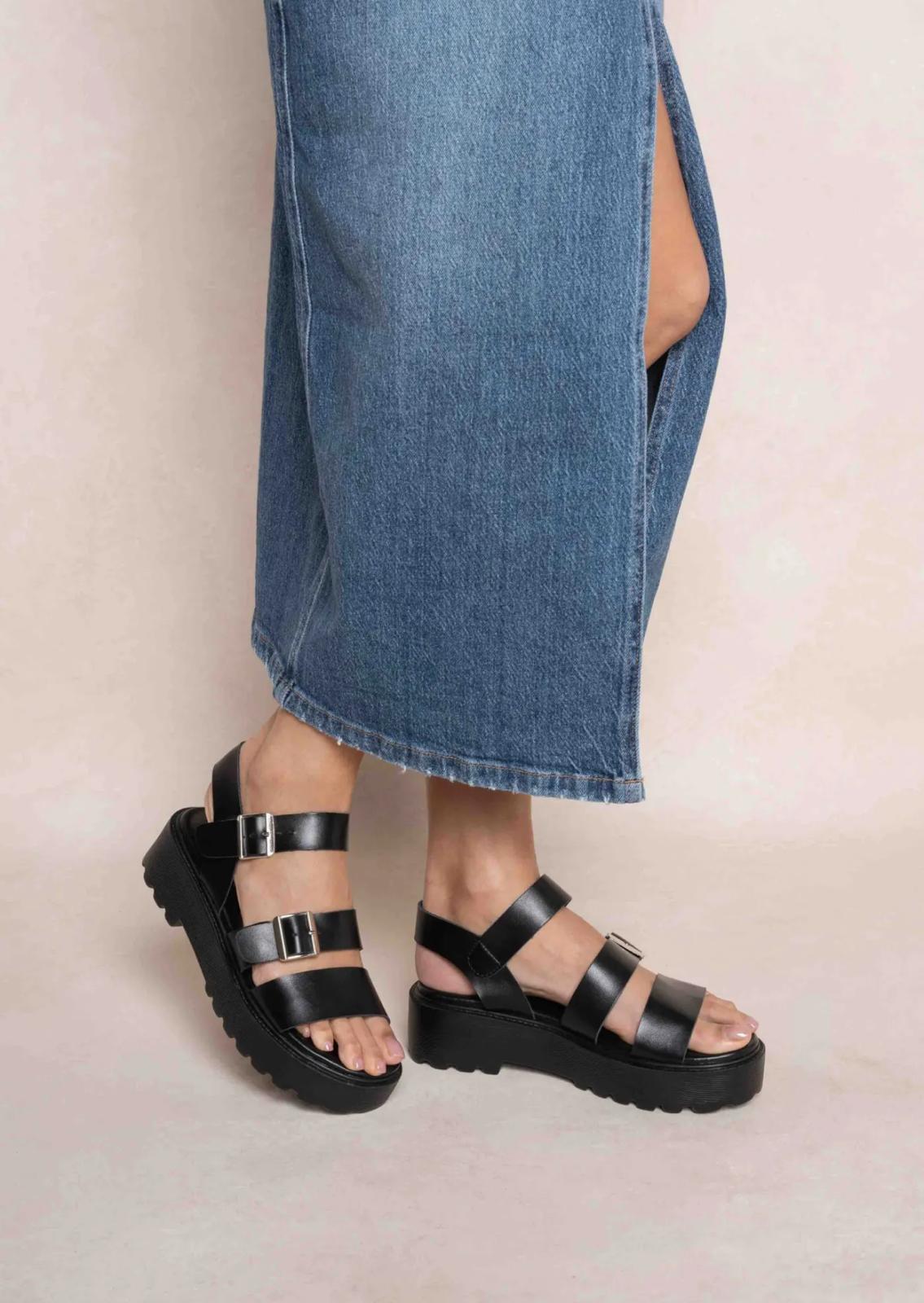 Sandales noires brides