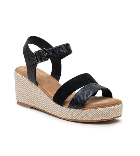 Sandales compensées noires