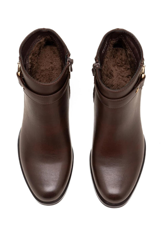 Bottine marron à talon