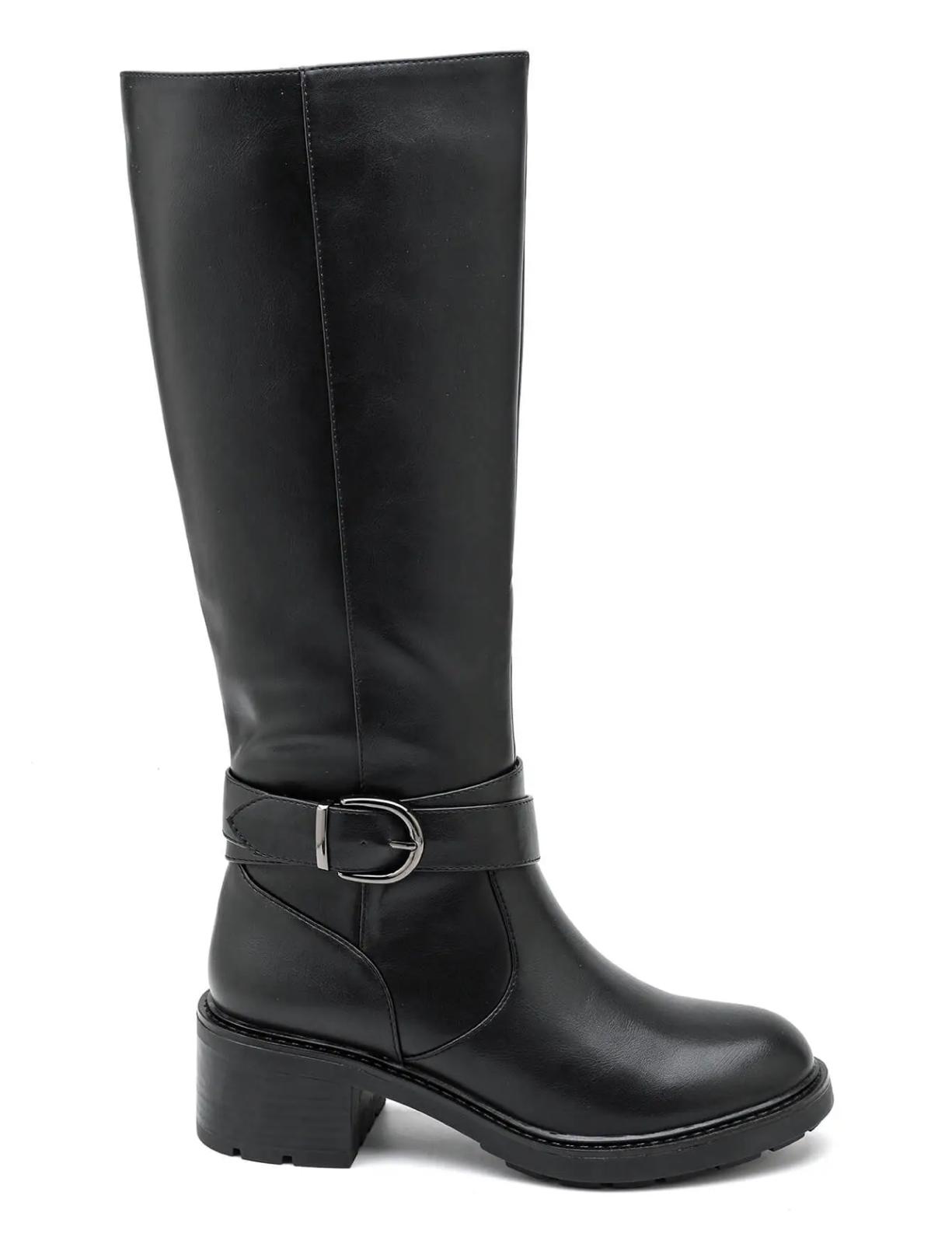 Botte noire à talon