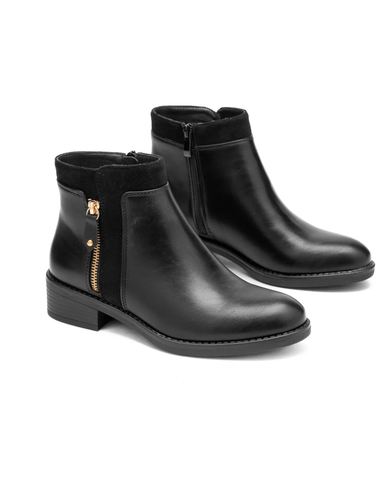 Bottines noires plates