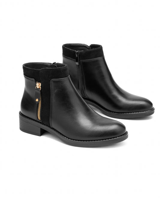 Bottines noires plates