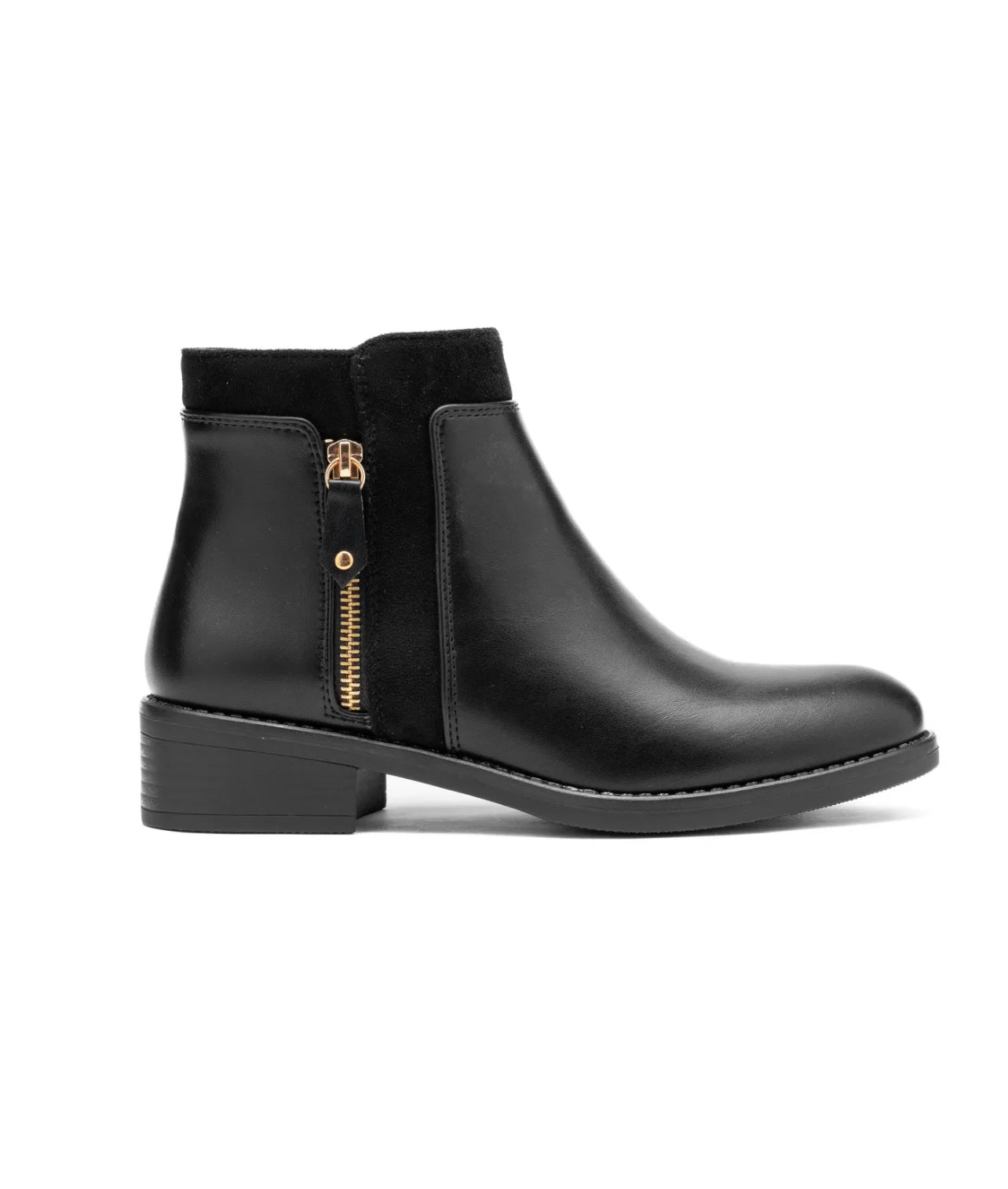 Bottines noires plates