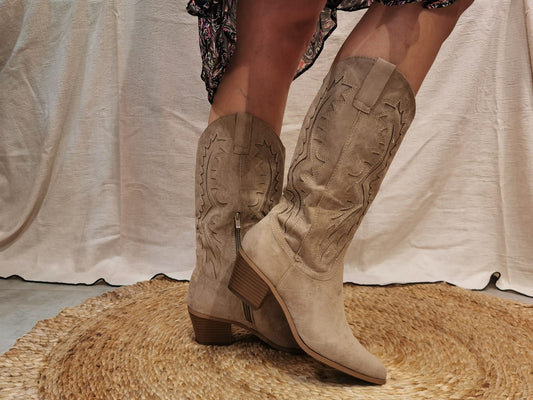 Bottes Santiags taupe