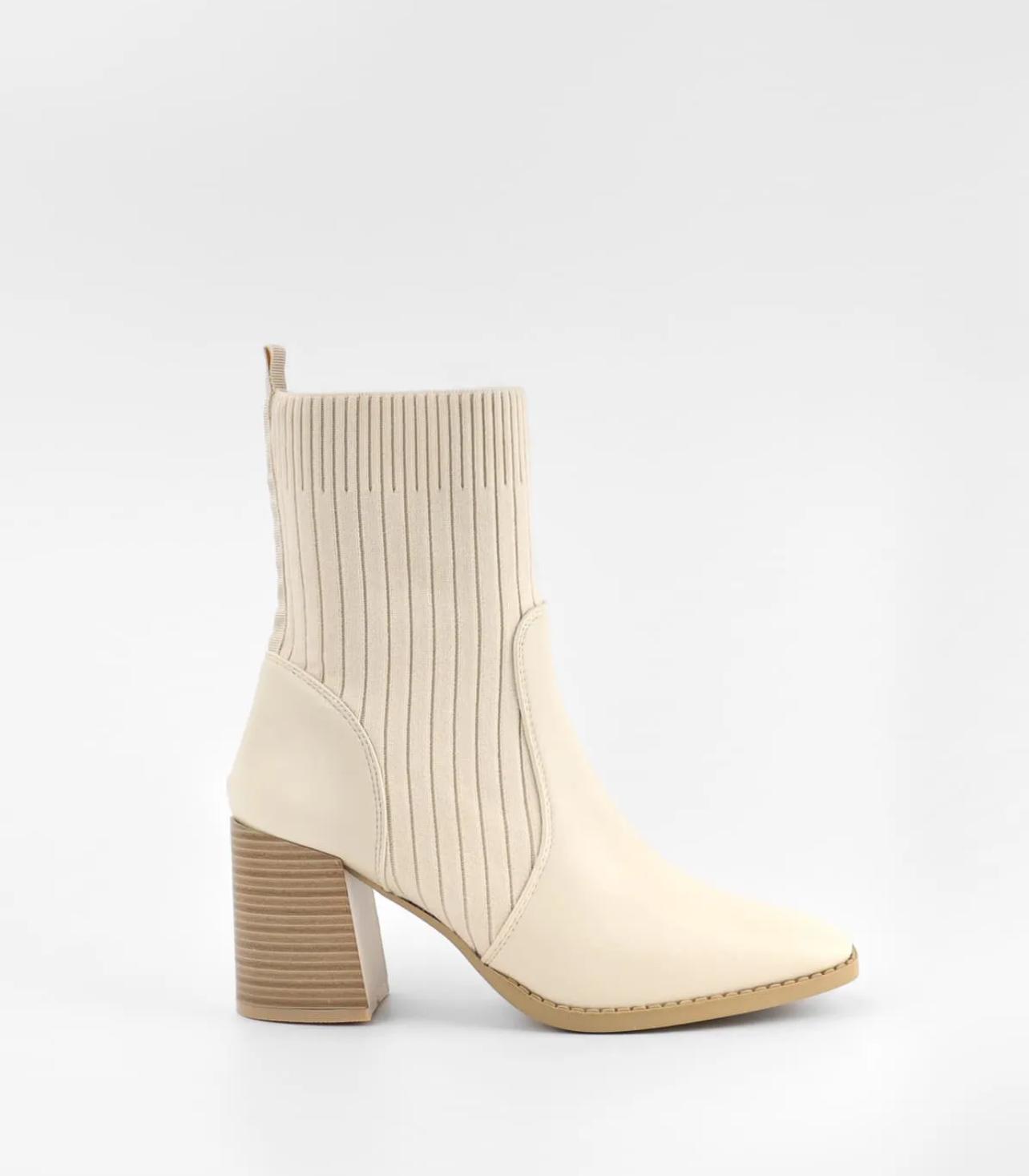 Bottine beige chaussette