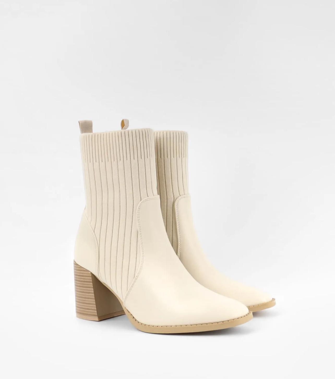 Bottine beige chaussette