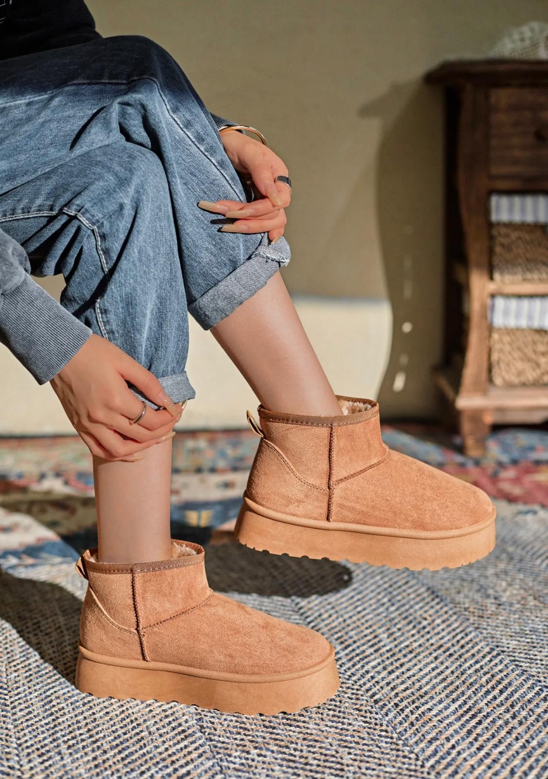 Bottines fourrées camel tazz