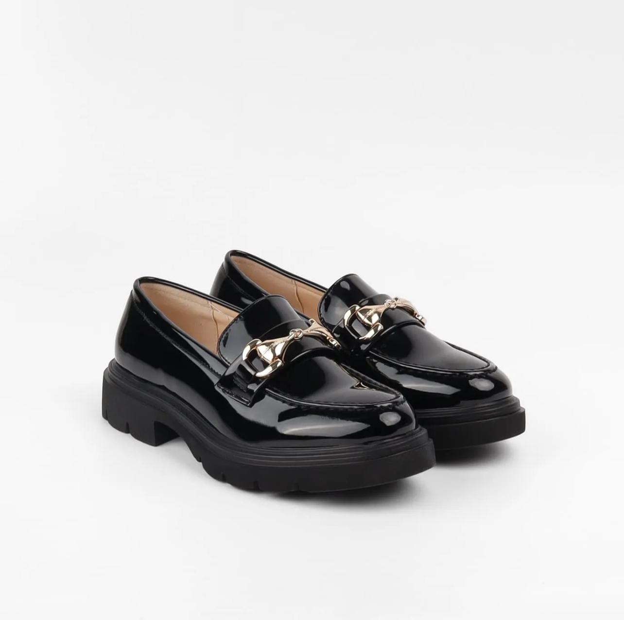 Mocassin vernis noir