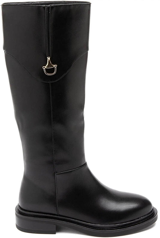 Bottes noires cavalières motif