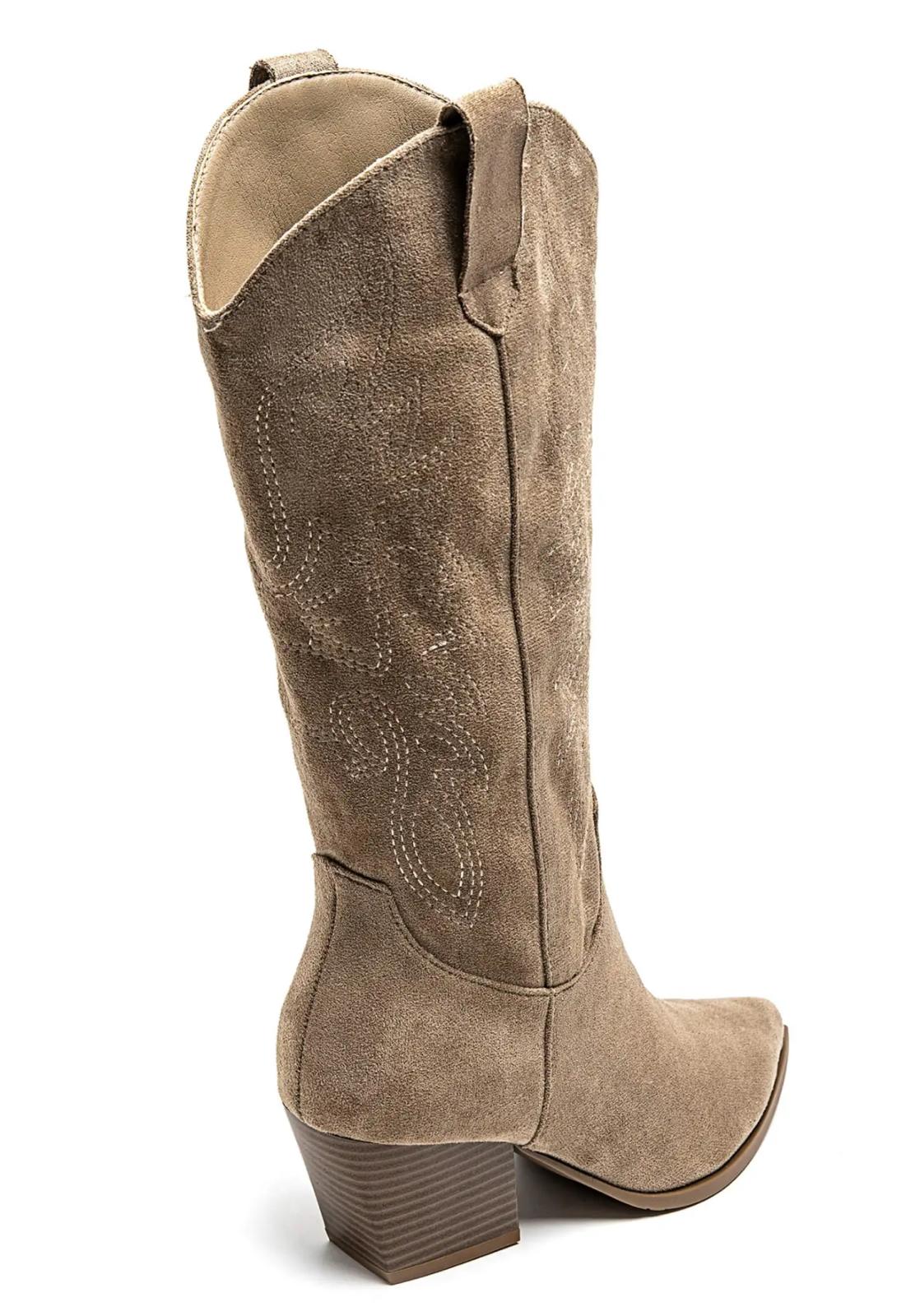 Bottes hautes santiags taupe