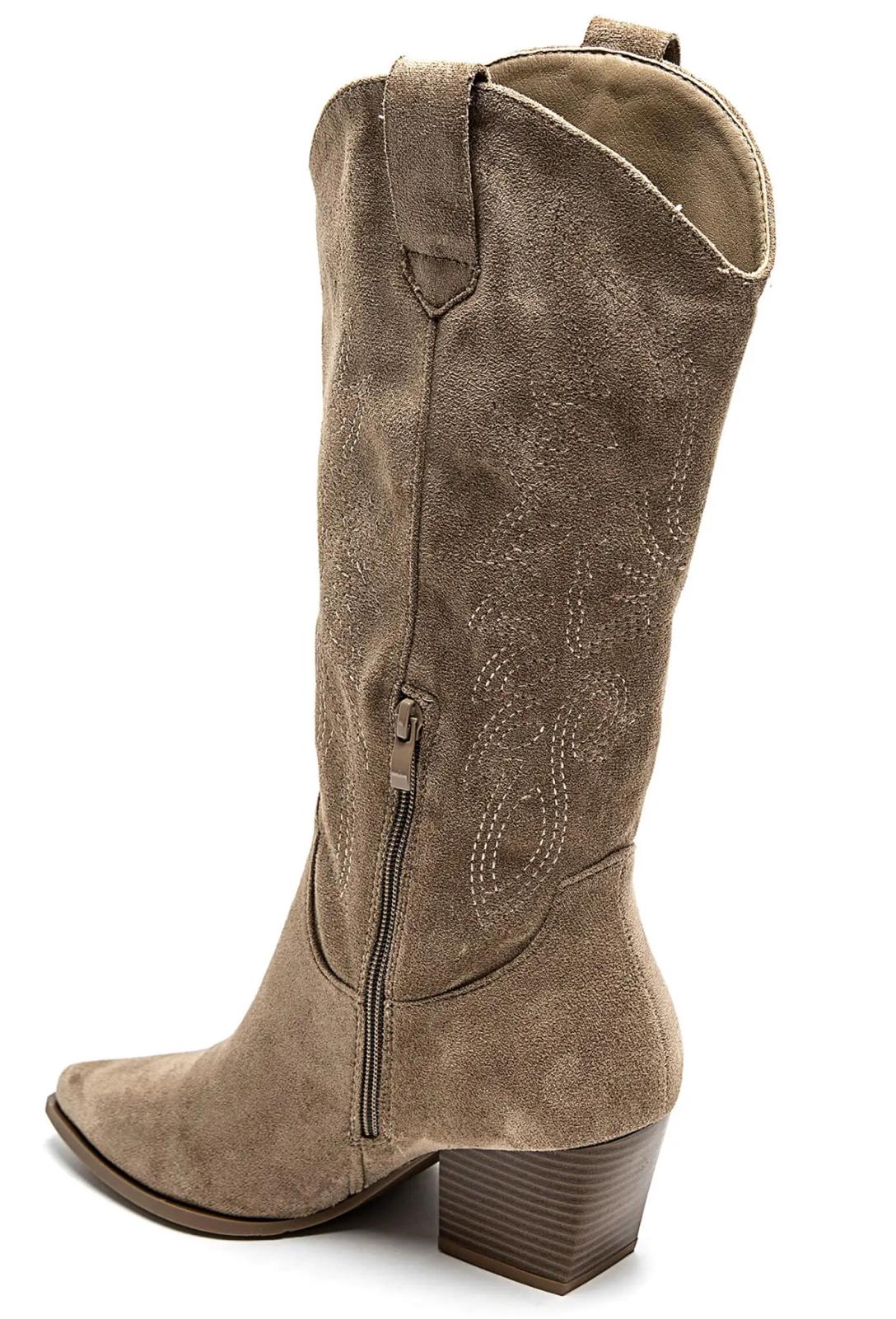 Bottes hautes santiags taupe